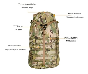 DFB0330 Sac à dos tactique grande capacité pour le camping et la randonnée en plein air, sac de camouflage Molle - Product Image 4