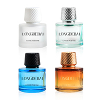 Botol Parfum Kaca Mewah Desain Khusus Tutup Emas Bulat 30ml 50ml 100ml Botol Parfum Kosong Gradasi Crimp Dengan Kotak