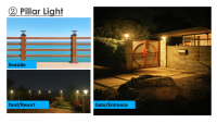 Lampe solaire à pilier LEAD, étanche IP65, garantie 3 ans, avec capteur PIR et télécommande pour jardin, cour, parc, aménagement paysager