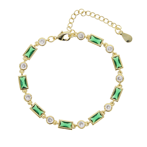 Bracelet rouge vert géométrique rectangle cz pour femmes, nouvel arrivage de printemps <span class=keywords><strong>2023</strong></span> - Product Image 1