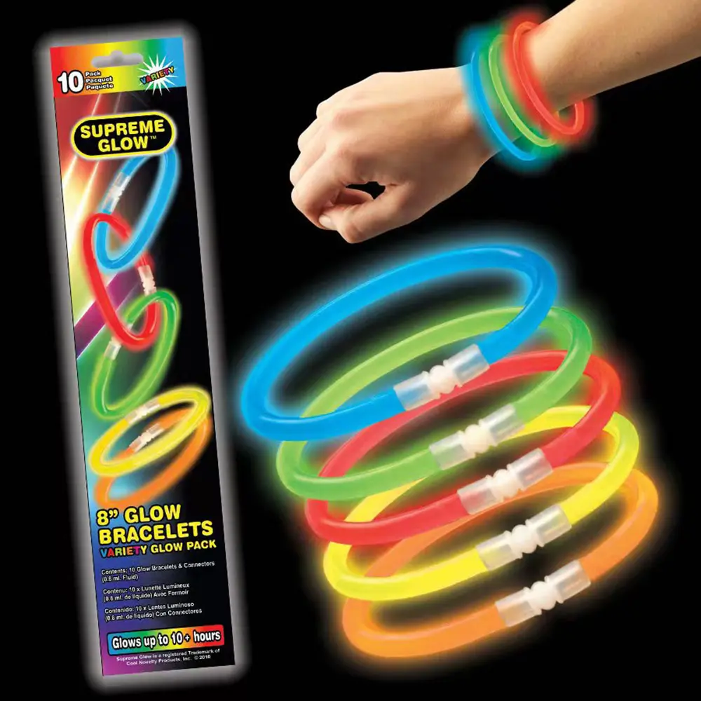 Ultra Bright Glow Sticks Neon Bracelets and Necklaces with Connectors for Halloween Party Supplies Decorations