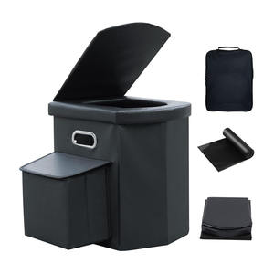 Cubo de inodoro de coche de emergencia para exteriores de PVC plegable portátil para campistas-muebles de Camping - Product Image 3