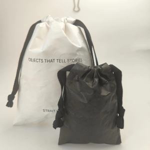 Sac à cordon en papier écologique personnalisé pour bijoux montre de maquillage mariage anniversaire bonbons épicerie cadeau étanche sac à poussière - Product Image 5