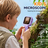 Inskam 392 Pocket Mini Plastic Microscope 500x Manual Focus 2MP Digital with 2.4 Inch IPS Screen for Kids Gifts