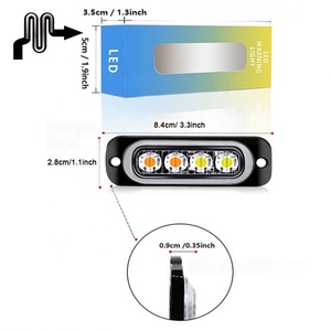 Accesorios para Automóviles, Luz Estroboscópica Delgada Roja y Azul de 12-24v para Techo, Luz de Advertencia para Automóviles y Camiones, Luces Estroboscópicas LED Blancas - Product Image 5