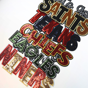 Sports Football Club Team Broderie Fer Sur La Nouvelle-Orléans Saints Brodé Football Team Saints Sequin Patch - Product Image 5