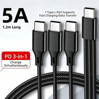 Câble de charge USB C multi-appareils 60W, câble de charge multi USB C 3-en-1, charge rapide, cordon de type C