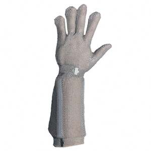 Guantes de malla de acero inoxidable 304L de puño largo de 19cm aprobados por CE para matanza de carniceros - Product Image 1