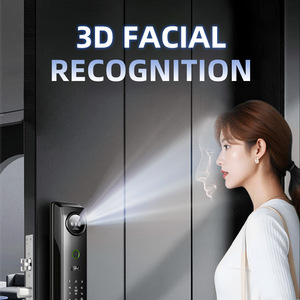 Serrure de porte intelligente Tuya Wifi avec reconnaissance d'empreintes digitales, faciale 3D, veineuse palmaire et écran, avec caméra, vente en gros directe usine Chine - Product Image 3