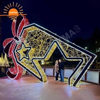 Grand cadre photo LED en forme de boîte cadeau pour centre commercial, motif lumineux extérieur étanche, décoration commerciale de fêtes, en stock