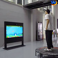 Trampoline Interactif Intérieur Écran HD Trampoline Jeux Aire de Jeux pour Enfants Saut Ar Trampoline Centre Commercial pour Enfants