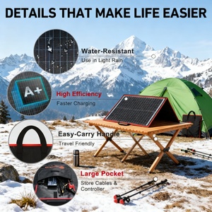 แผงโซลาร์เซลล์พับได้ Alecter Solar 160W ประสิทธิภาพสูง แบบโมโนคริสตัลไลน์เคลือบ PET สำหรับใช้งานกลางแจ้ง ได้รับการรับรองมาตรฐาน TUV 23% - Product Image 3
