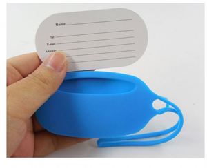 Étiquettes de bagages ovales en silicone personnalisées, lumineuses et durables, souples et flexibles, porte-badge d'identification pour valise de voyage - Product Image 3