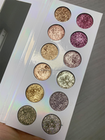 Palette de fards à paupières en papier cartonné scintillant, 12 couleurs métalliques chatoyantes, effet diamant, couleur métallique, paillettes scintillantes