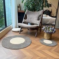 Großhandel Natürlicher Jute Handgewebter Runder Teppich mit Konzentrischem Kreismuster Dekorative Bodenmatte für Wohnzimmer Schlafzimmer