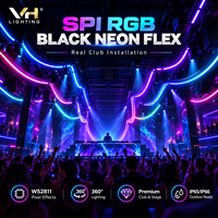 D25 Noir 360 °   Tube LED programmable adressable SPI RGB Neon Flex WS2811 pour l'éclairage des discothèques et des clubs de DJ