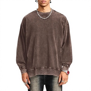 Sudadera de Hombre Oversize de Forro Polar Grueso, Estilo Vintage Casual, con Logotipo Personalizado, de Alta Calidad, Moderna, Holgada, Retro, con Lavado Ácido, 100% Algodón - Product Image 2