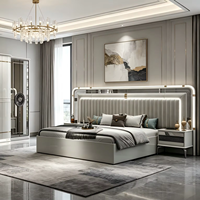 Cadre de lit king size, queen size, double, full size avec tiroir de rangement pour un style royal européen, mobilier de chambre à coucher moderne de luxe sur mesure pour hôtel