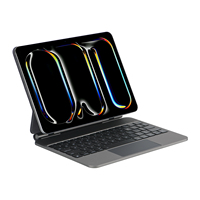 Neptux New Caramel Brown Magic USB-C Wireless Projection Keyboard untuk iPad Air 7/11-inci M2/M3 Pro 12.9-inci LED Backlit Ultra