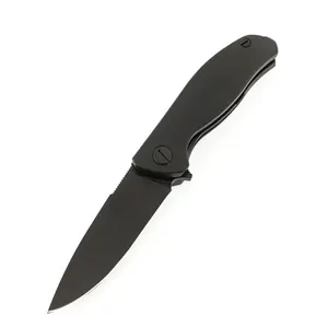 Popular D2 hoja negra camping bolsillo táctico D2 cuchillo plegable con mango G10