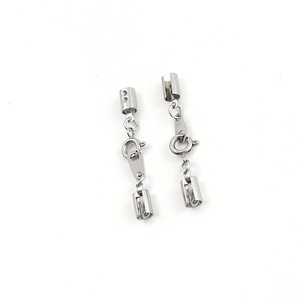 Stainless Steel <b>Rope</b> Clip Connecting Buckle Round Dot Waxed For <b>Bracelet</b> Making AN-828 - Product Image 2