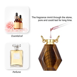 Prix raisonnable Oeil de tigre Cristal Pierre Parfum Aromathérapie Bouteille Plaqué Or Chaîne Collier pour Hommes ou Femmes - Product Image 4