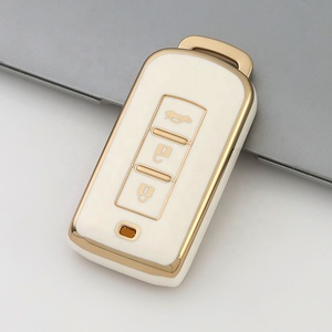 Vàng Cạnh TPU chìa khóa xe Bìa phù hợp cho Mitsubishi <span class=keywords><strong>3</strong></span> nút Outlander Lancer Eclipse Mirage Phụ Kiện Xe Hơi Key Fob trường Hợp Chủ - Product Image 3