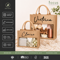 Bolsa de Yute Personalizada con Logotipo, Embalaje para Bolsos con Ventanas, Regalos para Festivales, Souvenirs, Bolsa de Compras al por Mayor, Bolsa de Arpillera Natural