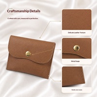 Pochette à bijoux en cuir à bouton-pression, sac de rangement à rabat multicolore pour bagues, colliers et accessoires, pochette créative portable pour pièces de monnaie