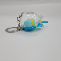 Accessoires de porte-clés en acrylique en forme de sucette avec paillettes liquides flottantes et poupée de dessin animé, impression UV personnalisée, vente en gros