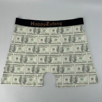 Sous-vêtements Boxers pour Hommes en Polyester Respirant Tricoté avec Logo Personnalisé Imprimé par Transfert Thermique, Vente en Gros