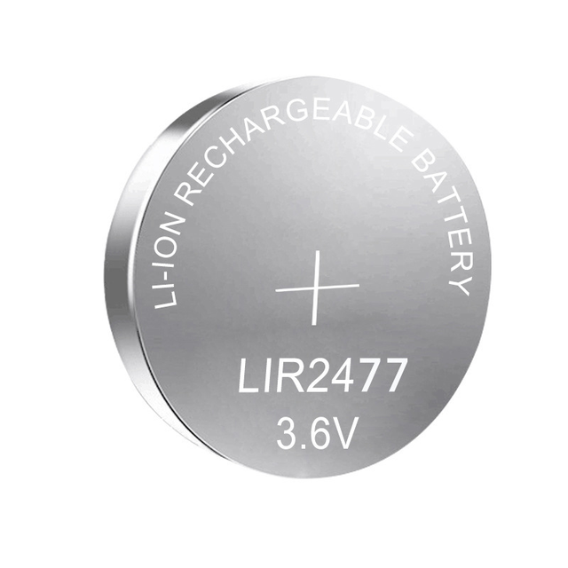 LIR2477 3.6V 160mAh Li-Ion Rechargeable Battery for Home Appliances and Toys Certified with MSDS Packaged in Blister