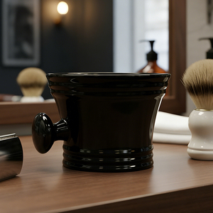 Nouveau modèle d'outils de toilettage pour hommes, tasse à savon moussant pour barbe, bol à raser en ABS pour le nettoyage des poils du cou en salon - Product Image 3