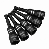 Embout de douille magnétique CR-V 8 mm x 65 mm, adaptateur de douille à chocs à tige hexagonale de 1/4 pouce pour perceuse