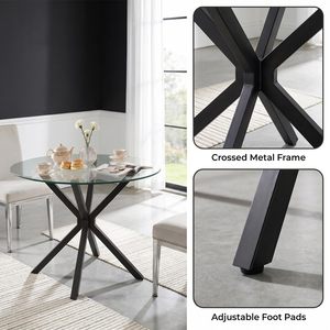 SENYU Wholesale Modern <b>Dining</b> <b>Room</b> Furniture <b>Sets</b> <b>6</b> Seater Glass Top <b>Dining</b> Table Polyester Sherpa <b>Chairs</b> for Living <b>Room</b> Home U - Product Image 3