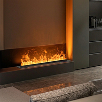 Cheminée électrique à vapeur d'eau 3D intégrée dans un meuble TV, décor LED, effet de flamme réelle, humidificateur, sans chaleur, ornement d'intérieur