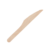 Couteau jetable en bois de bouleau de qualité alimentaire, compostable, pour snack-bars, boulangeries, cafés, célébrations et rassemblements