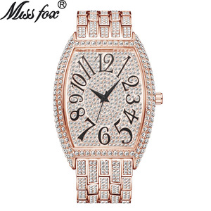Montre de luxe de haute qualité pour homme, quartz japonais, entièrement sertie de diamants, style hip-hop, étanche, dorée, effet glacé - Product Image 6