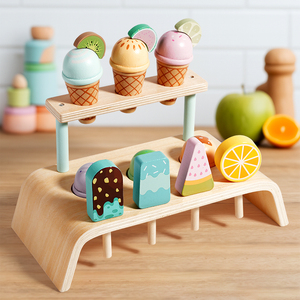 Juguetes Educativos Montessori Personalizables en Oferta para Niños, Juguetes de Madera para Juego de Rol de Heladería, Caja Registradora y Tienda de Comestibles, OEM/ODM - Product Image 5