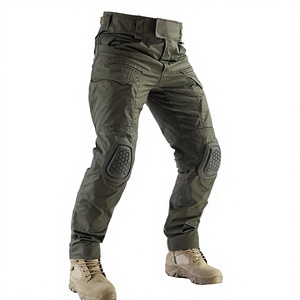 Pantalon tactique décontracté pour homme, best-seller, léger, coupe droite, taille mi-haute, en toile imperméable, avec braguette zippée et plis sur le devant - Product Image 2