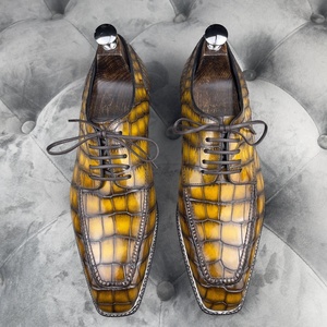 Chaussures de ville de luxe pour hommes en cuir d'alligator américain 100 % véritable, couleur mélangée à la main, couleurs personnalisables - Product Image 2