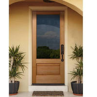 Portes d'entrée en bois massif, porte d'entrée en bois, porte intérieure battante avec combinaison de verre moderne, bien étanche, style naturel