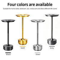 Lampe de bureau LED moderne haut de gamme en aluminium doré avec contrôle tactile à intensité variable, CRI 90 élevé, alimentation par batterie