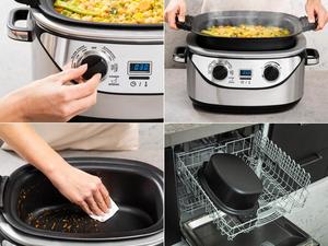 4-में-1 बहु कुकर, 6 चौथाई गेलन उलटी गिनती से प्रोग्राम पोर्टेबल डिजिटल टाइमर के साथ ओवल स्टेनलेस स्टील धीमी कुकर, स्टीमर, स्टोव - Product Image 4