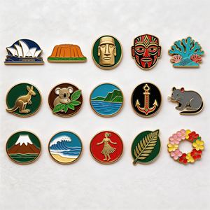 Pins de revers en émail, badges métalliques, broches, emblèmes et objets artisanaux en métal, avec impression UV, sur le thème de <span class=keywords><strong>la</strong></span> Ponte Golden Gate et de <span class=keywords><strong>la</strong></span> Grande Muraille, souvenirs de voyage personnalisés - Product Image 4