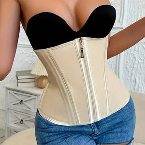 Cintura Modellante in Lattice Corsetto Colombiano Guaine Logo Personalizzato Rosa Snatched Fascia Modellante Disossata in Acciaio con Cerniera - Product Image 5