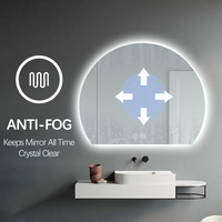 Miroir de salle de bain mural éclairé par LED intelligent sans cadre BOLEN avec rétroéclairage LED, indice de protection IP44 et garantie de 2 ans