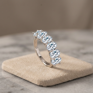 Chasau High Quality Fashion Women's Luxury 7-Stone Oval Cut Moissanite S925 Sterling Silver Rhodium Plated Engagement Prong - Product Image 2