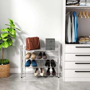 חסכוני חיזק פלסטיק מחברים מעובה ברזל צינורות ארגונית נירוסטה נעל מדף תצוגה - Product Image 4