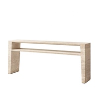 Table console de luxe en marbre naturel jaune moderne pour salon et usage hôtelier, idéale pour applications d'atelier